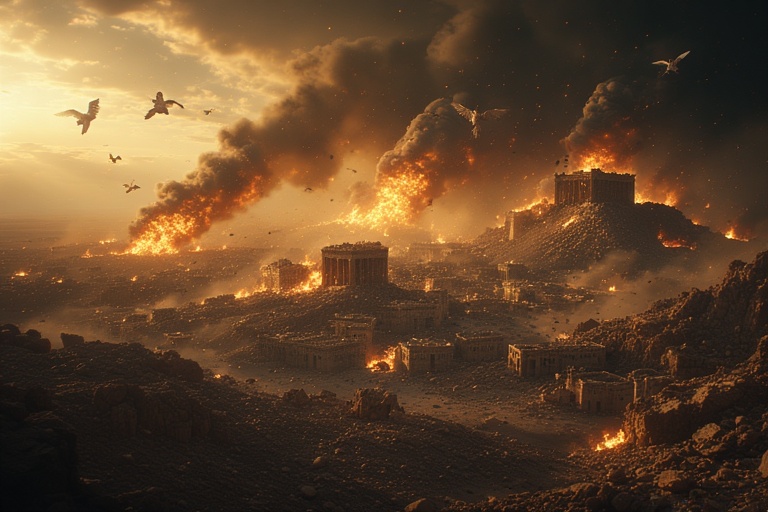 The destruction of Sodom (AI generated)